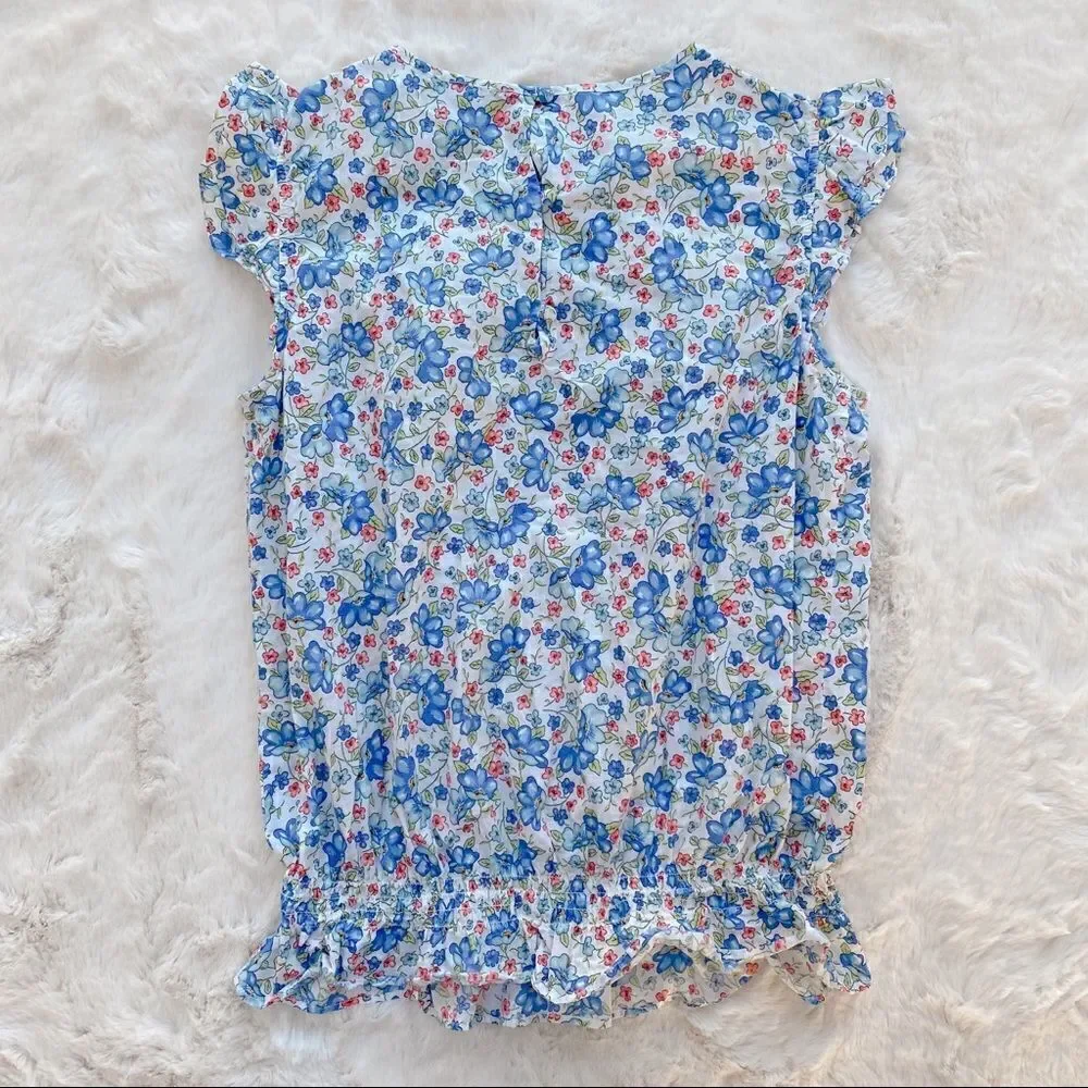 Ralph Lauren Ruffle Sleeveless Floral Top Girl’s 16